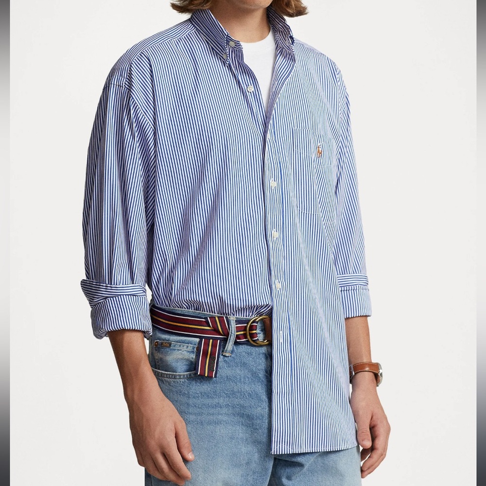 Ralph Lauren’ Yarmouth Button up Oxford Polo. 2XL Size 17 1/2- 35 Neck.